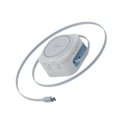 Bazic Go Mag Mini - 3-In-1 Foldable Wireless Charger With Apple Watch And Airpods Charging - White